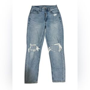 American Eagle Outfitters Light Blue Distressed Mom Jeans